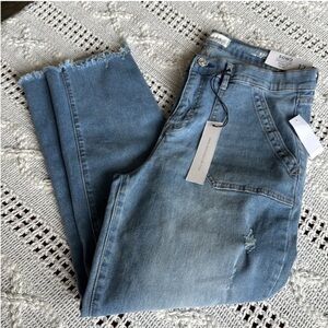 Nicole Miller Distressed Blue Ankle Jeans